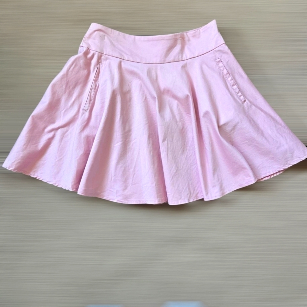 Extyn Pink Mini A-line Cotton Pleated Skirt Size 42 Euro